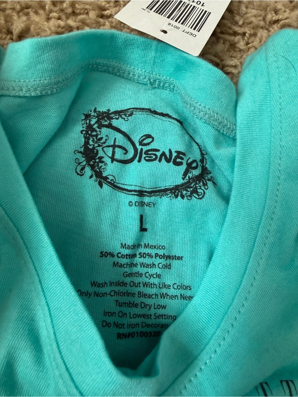 Hot Topic Turquoise 'Ariel The Little Mermaid' Tie-Front Tank LG - Picture 3 of 7